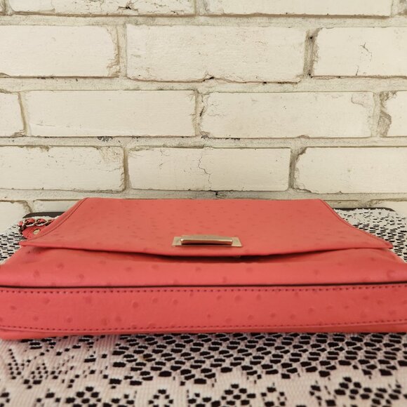 Euc Kate Spade Portola Valley Ostrich Embossed Leather Satchel Handbag - Picture 7 of 15